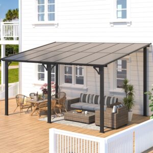 aecojoy-10-ft-x-14-ft-dark-gray-aluminum-patio-cover-1780601036972-1 Aecojoy 10 ft. x 14 ft. Dark Gray Aluminum Patio Cover