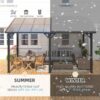 Aecojoy 10 ft. x 14 ft. Dark Gray Aluminum Patio Cover