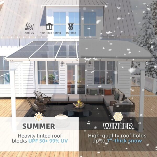 Aecojoy 12 ft x 12 ft White Aluminum Pergola with Canopy