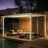 Aecojoy 12 ft x 12 ft White Aluminum Pergola with Canopy