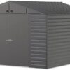 Arrow Select 10′ x 12′ Outdoor Lockable Steel Storage Shed Building, Charcoal