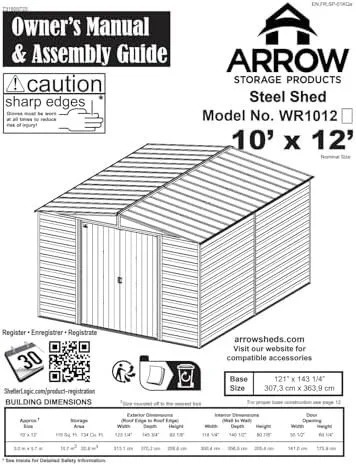 arrow-wr1012-woodridge-eg-steel-storage-shed-10-by-12-feet-1780601517785-10 Arrow WR1012 Woodridge EG Steel Storage Shed, 10 by 12-Feet