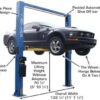 atlas-automotive-equipment-9ohsc-ss-2-post-vehicle-overhead-lift-11-9-1780601624764-4 ATLAS Automotive Equipment 9OHSC-SS 2-Post Vehicle Overhead Lift, 11’9” Minimum Ceiling Height, 9,000lb Capacity, Clear Floor, 11’10” Height, 3-Stage Front and 2-Stage Rear Arms, for DIY/Hobbyists