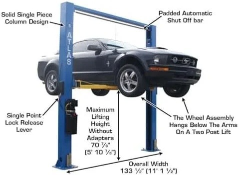 atlas-automotive-equipment-9ohsc-ss-2-post-vehicle-overhead-lift-11-9-1780601624764-4 ATLAS Automotive Equipment 9OHSC-SS 2-Post Vehicle Overhead Lift, 11’9” Minimum Ceiling Height, 9,000lb Capacity, Clear Floor, 11’10” Height, 3-Stage Front and 2-Stage Rear Arms, for DIY/Hobbyists