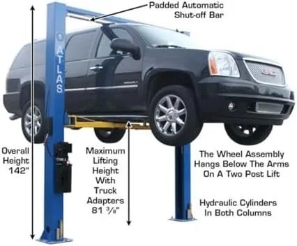 atlas-automotive-equipment-9ohsc-ss-2-post-vehicle-overhead-lift-11-9-1780601627827-7 ATLAS Automotive Equipment 9OHSC-SS 2-Post Vehicle Overhead Lift, 11’9” Minimum Ceiling Height, 9,000lb Capacity, Clear Floor, 11’10” Height, 3-Stage Front and 2-Stage Rear Arms, for DIY/Hobbyists