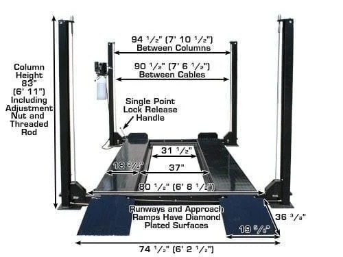 Atlas Garage PRO8000 8,000 lb 4-Post Lift