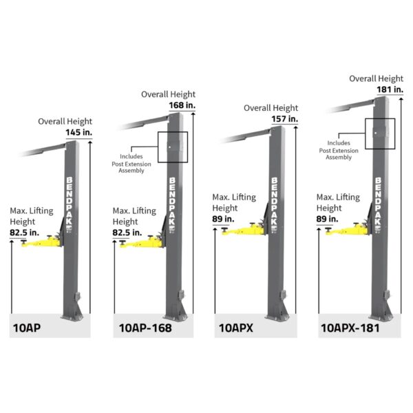 bendpak-10ap-168-two-post-car-lift-10-000-lb-capacity-168-extende-1780602544974-8 BendPak 10AP-168 Two Post Car Lift – 10,000-Lb Capacity – 168″ Extended Height