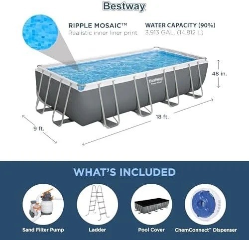 bestway-power-steel-18-x-9-x-48-rectangular-metal-frame-above-groun-1780602954896-9 Bestway Power Steel 18′ x 9′ x 48″ Rectangular Metal Frame Above Ground Outdoor Swimming Pool Set with 1,500 GPH Filter Pump, Ladder, and Pool Cover