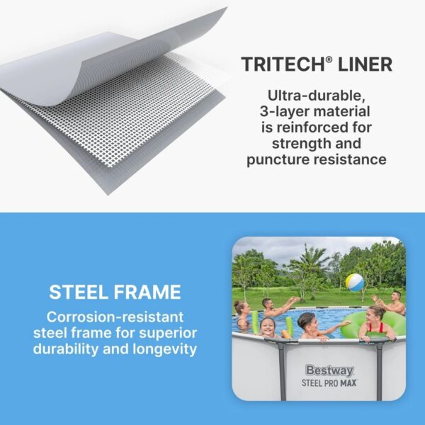 bestway-steel-pro-max-10-foot-x-30-inch-round-metal-frame-above-ground-1780602992931-2 Bestway Steel Pro MAX 10 Foot x 30 Inch Round Metal Frame Above Ground Outdoor Backyard Swimming Pool Set with 330 GPH Filter Pump