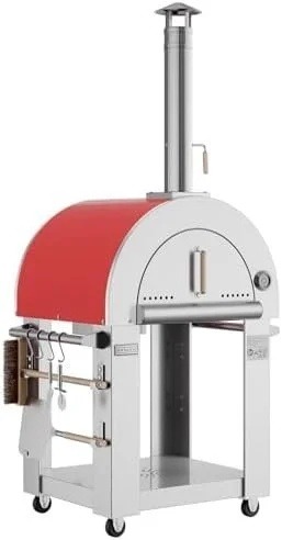 empava-pizza-oven-with-open-shelf-and-wheels-for-outdoor-kitchen-wood-1780606600308-1 Empava Pizza Oven with Open Shelf and Wheels for Outdoor Kitchen, Wood Fire for Grill & Camping Backyard Party in Stainless Steel, 38.6 Inch, Italian Red
