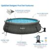 Funsicle QuickSet 18′ x 48″ Round Inflatable Ring Top Above Ground Swimming Pool
