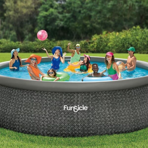 Funsicle QuickSet 18′ x 48″ Round Inflatable Ring Top Above Ground Swimming Pool