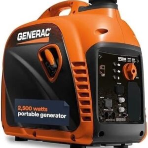 generac-8251-gp2500i-2-500-watt-gas-powered-portable-inverter-generato-1780608046779-1 Generac 8251 GP2500i 2,500-Watt Gas Powered Portable Inverter Generator – Compact and Lightweight Design – Produces Clean, Stable Power – COsense Technology – CARB Compliant – Orange/Black
