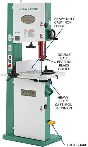 Grizzly Industrial G0513X2BF – 17″ 2 HP Extreme-Series Bandsaw w/Cast-Iron Trunnion & Foot Brake