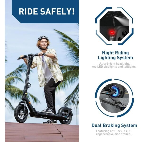 hiboy-x300-electric-scooter-700w-peak-motor-12-pneumatic-tires-23-mph-1780609339394-2 Hiboy X300 Electric Scooter, 700W Peak Motor, 12″ Pneumatic Tires, 23 Mph & 38 Miles Range, Folding Commuter Electric Scooter for Adults