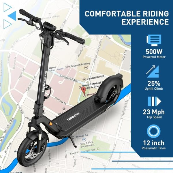 hiboy-x300-electric-scooter-700w-peak-motor-12-pneumatic-tires-23-mph-1780609344327-6 Hiboy X300 Electric Scooter, 700W Peak Motor, 12″ Pneumatic Tires, 23 Mph & 38 Miles Range, Folding Commuter Electric Scooter for Adults