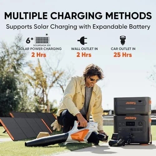 jackery-solar-generator-4000-kit-explorer-2000-plus-and-1x-packplus-e2-1780610920571-3 Jackery Solar Generator 4000 Kit, Explorer 2000 Plus and 1X PackPlus E2000 Plus Expandable Battery with 2X200W Solar Panel, 4085 Wh LiFePO4, 3000W Output for Outdoor RV Camping & Home Emergency