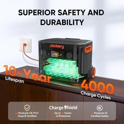 jackery-solar-generator-4000-kit-explorer-2000-plus-and-1x-packplus-e2-1780610925599-7 Jackery Solar Generator 4000 Kit, Explorer 2000 Plus and 1X PackPlus E2000 Plus Expandable Battery with 2X200W Solar Panel, 4085 Wh LiFePO4, 3000W Output for Outdoor RV Camping & Home Emergency
