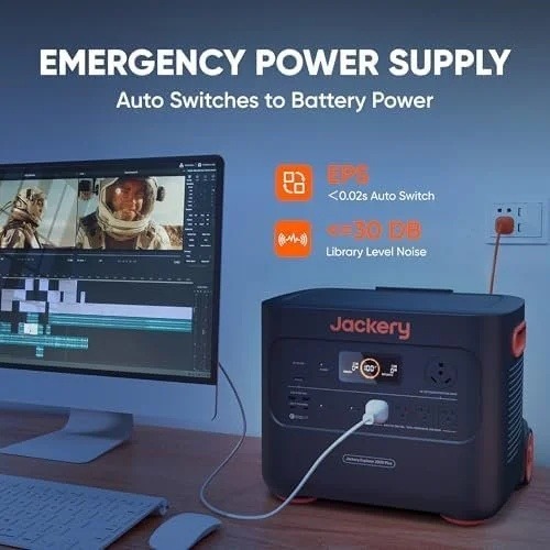 jackery-solar-generator-4000-kit-explorer-2000-plus-and-1x-packplus-e2-1780610925669-8 Jackery Solar Generator 4000 Kit, Explorer 2000 Plus and 1X PackPlus E2000 Plus Expandable Battery with 2X200W Solar Panel, 4085 Wh LiFePO4, 3000W Output for Outdoor RV Camping & Home Emergency