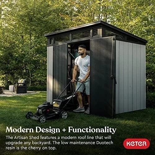 keter-outdoor-storage-shed-for-house-patio-yard-plastic-resin-artisa-1780611403227-3 Keter Outdoor Storage Shed, for House, Patio & Yard, Plastic Resin, Artisan, 7×7 Ft, Gray