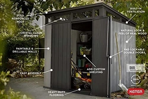 keter-outdoor-storage-shed-for-house-patio-yard-plastic-resin-artisa-1780611403227-4 Keter Outdoor Storage Shed, for House, Patio & Yard, Plastic Resin, Artisan, 7×7 Ft, Gray