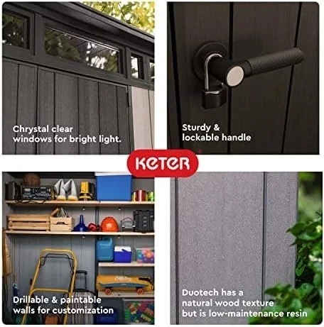 keter-outdoor-storage-shed-for-house-patio-yard-plastic-resin-artisa-1780611406998-5 Keter Outdoor Storage Shed, for House, Patio & Yard, Plastic Resin, Artisan, 7×7 Ft, Gray