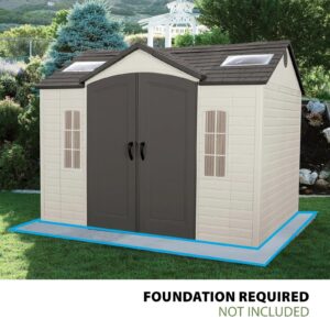 lifetime-lockable-polyethylene-outdoor-storage-shed-10-x-8-tan-bro-1780612453281-1 Lifetime Lockable Polyethylene Outdoor Storage Shed, 10′ x 8′, Tan & Brown (60005)