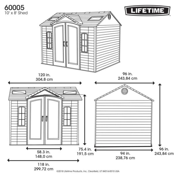 lifetime-lockable-polyethylene-outdoor-storage-shed-10-x-8-tan-bro-1780612453283-4 Lifetime Lockable Polyethylene Outdoor Storage Shed, 10′ x 8′, Tan & Brown (60005)