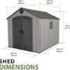 Lifetime Outdoor Storage Shed, 8 x 10 Foot, Gray