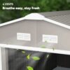Outsunny 11′ x 13′ Outdoor Storage Shed, Garden Tool Metal Shed with Foundation Kit, Double Lockable Door, Air Vents and Sloping Roof, for Backyard, Patio, Lawn, Light Gray