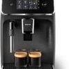 Philips 1200 Series Fully Automatic Espresso Machine, Classic Milk Frother, 2 Coffee Varieties, Intuitive Touch Display, 100% Ceramic Grinder, AquaClean Filter, Aroma Seal, Black (EP1220/04)
