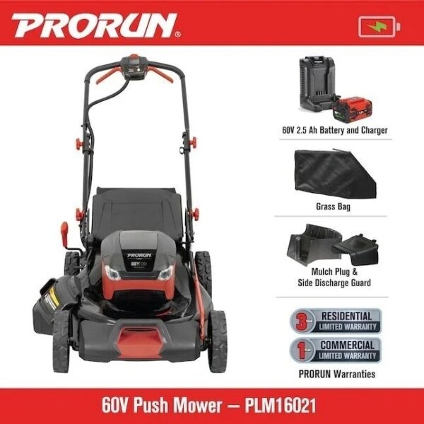 prorun-60v-21-in-steel-deck-cordless-push-lawn-mower-with-2-5-ah-batte-1780616220690-4 PRORUN 60V 21-In. Steel Deck Cordless Push Lawn Mower with 2.5 Ah Battery and Charger