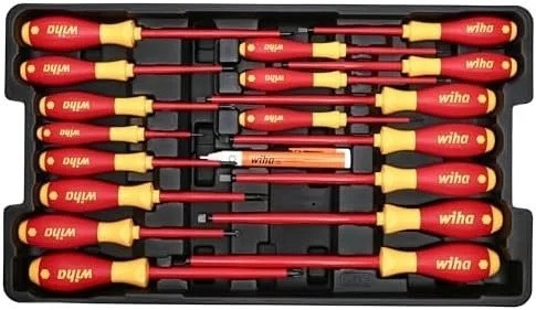 wiha-32800-insulated-tool-set-with-screwdrivers-nut-drivers-pliers-cut-1780621383815-4 Wiha 32800 Insulated Tool Set with Screwdrivers, Nut Drivers, Pliers, Cutters, Ruler, Knife and Sockets in Rolling Tool Case, 10,000 Volt Tested and 1000 Volt Rated, 80-Piece Set