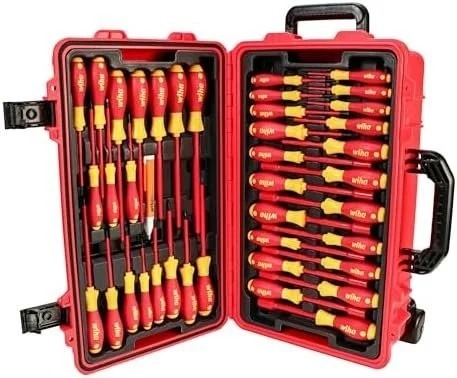 wiha-32800-insulated-tool-set-with-screwdrivers-nut-drivers-pliers-cut-1780621387818-8 Wiha 32800 Insulated Tool Set with Screwdrivers, Nut Drivers, Pliers, Cutters, Ruler, Knife and Sockets in Rolling Tool Case, 10,000 Volt Tested and 1000 Volt Rated, 80-Piece Set
