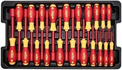 wiha-32800-insulated-tool-set-with-screwdrivers-nut-drivers-pliers-cut-1780621388051-9 Wiha 32800 Insulated Tool Set with Screwdrivers, Nut Drivers, Pliers, Cutters, Ruler, Knife and Sockets in Rolling Tool Case, 10,000 Volt Tested and 1000 Volt Rated, 80-Piece Set