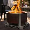 x-series-28-inch-round-corten-steel-wood-burning-fire-pit-in-stainless-1780621602113-4 X Series 28 Inch Round Corten Steel Wood-Burning Fire Pit in Stainless Steel by Breeo