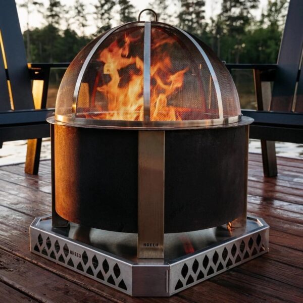 x-series-28-inch-round-corten-steel-wood-burning-fire-pit-in-stainless-1780621602113-5 X Series 28 Inch Round Corten Steel Wood-Burning Fire Pit in Stainless Steel by Breeo