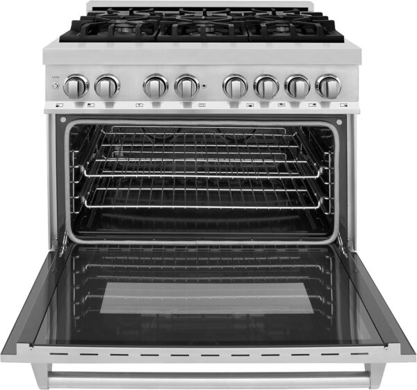 zline-36-in-4-6-cu-ft-legacy-dual-fuel-range-with-6-burner-gas-cooktop-1780622023404-5 ZLINE 36 in. 4.6 cu. ft. Legacy Dual Fuel Range with 6 Burner Gas Cooktop and Electric Convection Oven in Stainless Steel (RA36)
